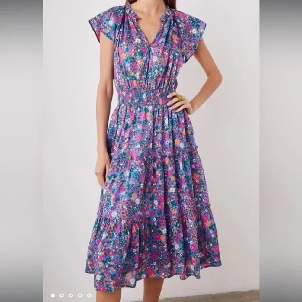 Rails Amelia Dress in Leilani Smocked Floral Midi Sundress Size Small